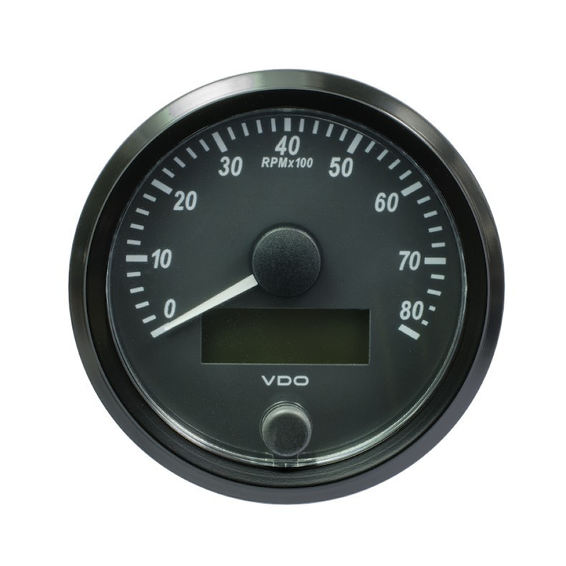 VDO SingleViu Tachometer 8.000 RPM Black 80mm